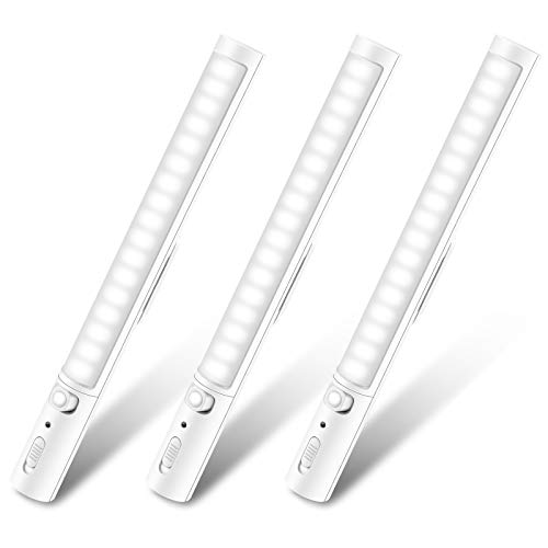 Luces Para Armarios, Iluminación LED Armario Sensor, a Pilas Blanco 26 cm, Iluminación 21 LED de Muebles（3 Pack）