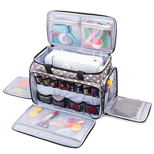 Luxja Bolsa para Máquina de Coser, Bolsa de Transporte de Máquina de Coser, Maleta para Máquina de Coser y Accesorios (Apto para la Mayoría de las Máquinas de Coser), Puntos grises Luxja Bolsa para Máquina de Coser, Bolsa de Transporte de Máquina de Coser, Maleta para Máquina de Coser y Accesorios (Apto para la Mayoría de las Máquinas de Coser), Puntos grises