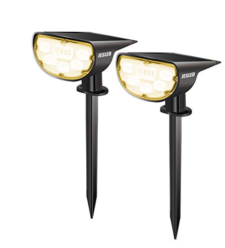 Luz Solar Exterior Jardín, JESLED Foco solar para exteriores, 2 en 1 Exterior Luz del Césped Inalámbricas Impermeable Luces LED Solares Porche para Patio, Camino, Porche, Piscina y Patio(2 Paquete) Luz Solar Exterior Jardín, JESLED Foco solar para exteriores, 2 en 1 Exterior Luz del Césped Inalámbricas Impermeable Luces LED Solares Porche para Patio, Camino, Porche, Piscina y Patio(2 Paquete)