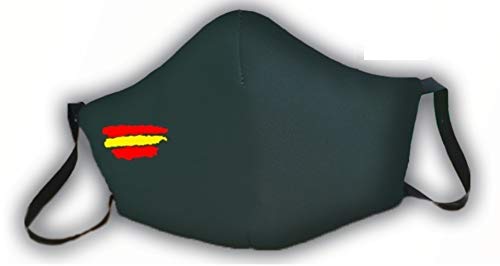 Macarilla verde protectora homologada 3 capas bandera de España