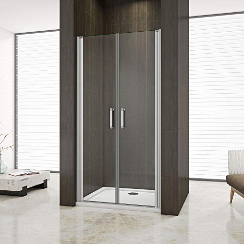 Mamparas de Ducha Puerta Abatible Doble 5mm 140x185cm Mamparas de Ducha Puerta Abatible Doble 5mm 140x185cm