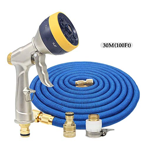 Manguera De Jardin Extensible 100ft, 1/2in Flexible Manguera De Agua con 7 Funciones Pistola De Pulverización para Plantas De Riego De Coches De Jardín Al Aire Libre-30Metro(100ft)-Azul Manguera De Jardin Extensible 100ft, 1/2in Flexible Manguera De Agua con 7 Funciones Pistola De Pulverización para Plantas De Riego De Coches De Jardín Al Aire Libre-30Metro(100ft)-Azul