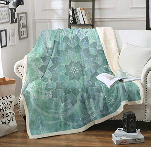 Manta floral de loto sherpa para camas de terciopelo felpa boho mandala manta de flores colcha cubierta de sofá 150 * 200 cm