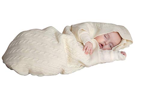 Manta para bebé pura lana virgen Merino 100 x 80 cm