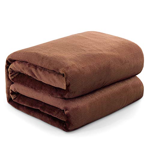 Mantas para Sofa Camello 150 × 200 cm, RATEL Mantas para Cama de Franela Reversible, Mantas Ligeras de 100% Microfibra - Fácil De Limpiar - Extra Suave Cálido