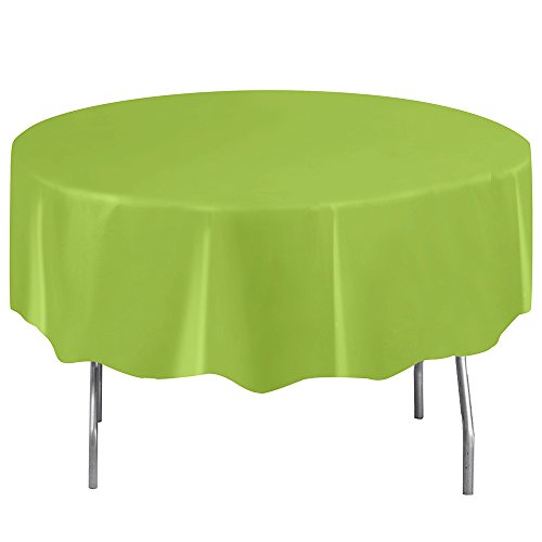 Mantel de Plástico Redondo - 2,13 m - Verde Neón Mantel de Plástico Redondo - 2,13 m - Verde Neón