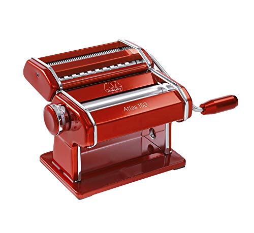 Marcato 08 0163 14 00 Atlas 150 Wellness - Máquina para Pasta Modelo Original Italiano, Color Rojo