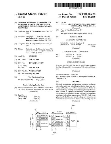 Method, apparatus, and computer readable medium for multi-user scheduling in wireless local-area networks: United States Patent 9900906 (English Edition)