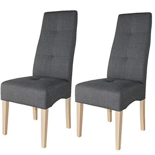 Miroytengo Pack 2 sillas salón Comedor Color Gris Estructura y pies de Madera tapizado Tela Miroytengo Pack 2 sillas salón Comedor Color Gris Estructura y pies de Madera tapizado Tela