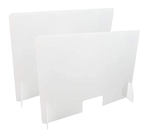 Pack (2) Mamparas de metacrilato de 120cm ancho x 80cm de alto, 5 mm de grosor, ventana de 15 x 26 cm, transparente