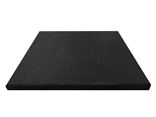 Pack de 8 losetas de Caucho para Entrenamiento | 50 x 50 x 2 cm | Loseta Maciza Profesional | Suelo para Gimnasio (Negro)