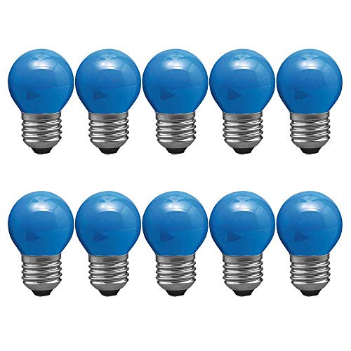 Paulmann - Lote de 10 bombillas esféricas (P45, 25 W, E27), color azul