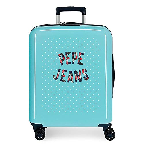 Pepe Jeans Emory Maleta de cabina Azul 40x55x20 cms Rígida ABS Cierre combinación 37L 2,6Kgs 4 Ruedas dobles Equipaje de Mano