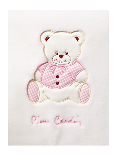 Pierre Cardin bordado manta para bebé oso rosa rosa Talla:110x140 cm Approx.