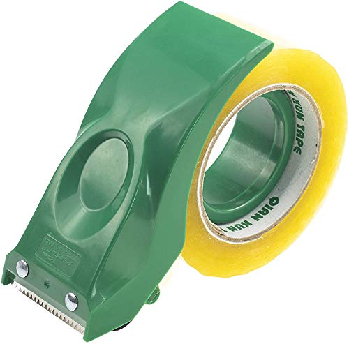 Prosun - Pistola dispensadora de cinta de embalaje (50 mm, ligera, ergonómica, industrial, resistente, para cartón, embalaje y sellado de cajas, color verde