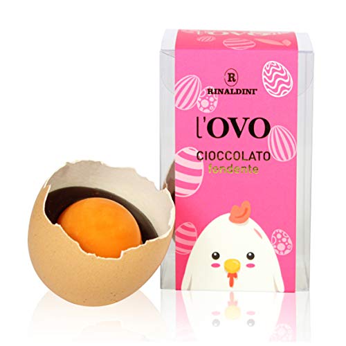 Rinaldini Huevo De Pascua de Chocolate Negro 55% con Cáscara De Verdad Esterilizada | Lote De 9 Huevos