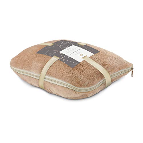 Römer Wellness Cojín Convertible 2 en 1, Almohada y Manta en uno, Color Caramelo, Ideal para el próximo Viaje, 30 x 38 x 15 cm