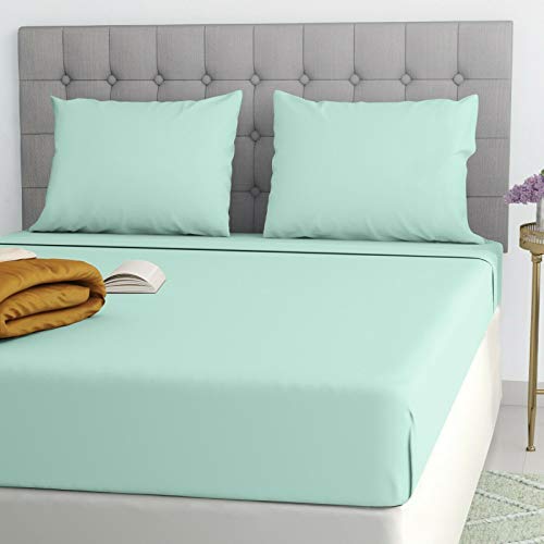 Sábana bajera, sábana bajera para cama individual, doble y king, sábana bajera ajustable de polialgodón de 25 cm