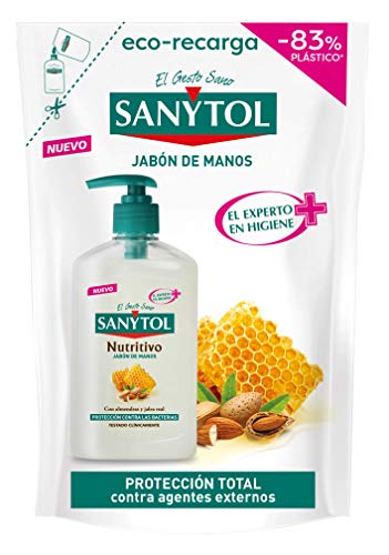 Sanytol - Eco Recarga de Jabón de Manos Nutritivo con Protección Total Contra Agentes Externos - Envase de 200 ml