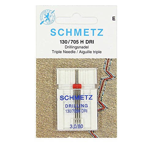 Schmetz - Agujas para máquina de coser + enhebrador de agujas, Single Packet, Triple 3.0/80