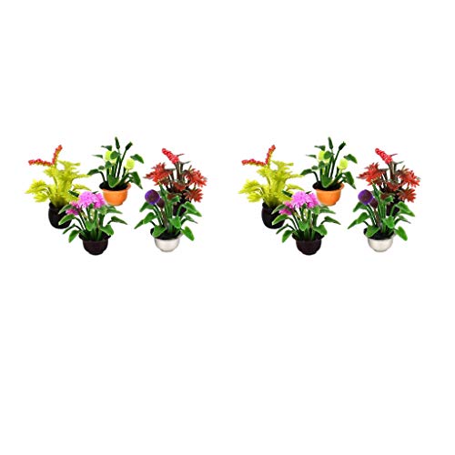 sharprepublic 10x Juego de macetas Macetas de Flores en Miniatura Accesorios para Casitas