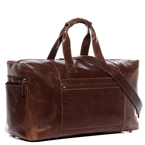 SID & VAIN® Bolsa de Viaje tamaño Grande Bristol Bolso de Deporte Fin de Semana Maletín Weekender Equipaje de Mano Cabina Piel marrón SID & VAIN® Bolsa de Viaje tamaño Grande Bristol Bolso de Deporte Fin de Semana Maletín Weekender Equipaje de Mano Cabina Piel marrón