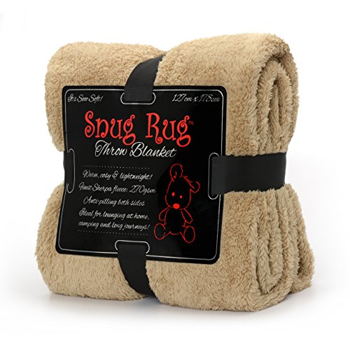 Snug Rug Special Edition Luxury - Manta de Lana Sherpa, 127 x 178 cm (Sand Beige)