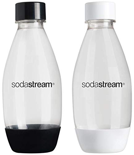 sodastream 3000047 - Lote de 2 Botellas para máquina de Bebidas gaseosas (0,5 L), Color Blanco y Negro