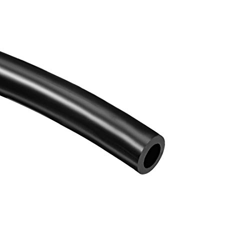 sourcing map Tubos de silicona Tubo flexible de silicona con manguera de aire negro 10mm ID x 16mm OD 1m