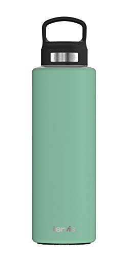 Tervis Powder Coated Stainless Steel Insulated Tumbler, 40oz Wide Mouth Bottle - High Performance Lid, Mangrove Green