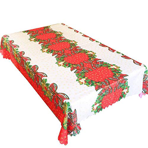 TheStriven Mantel de Navidad Mantel de PVC Desechable Cocina Comedor Decoraciones de Mesa Manteles para Año Nuevo Decoración de Mesa de Navidad 150 * 180CM