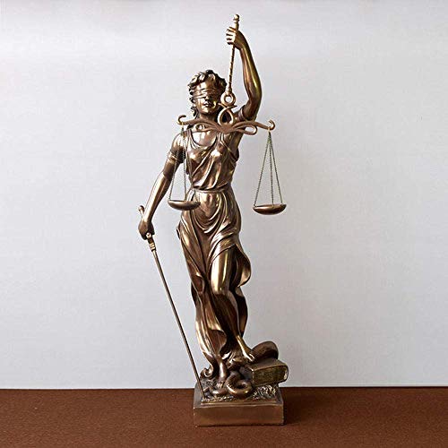 THj Escultura Adornos Estatuilla Figuras coleccionables Diosa Creativa de la Justicia Equidad Justicia Escultura Tribunal de Justicia Bufete de Abogados Equilibrio Decoratio