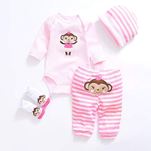 TOOKEN Ropa de niña bebé 4 unids/Lote algodón bebé Ropa de Ropa Sombrero Pantalones Body Socks Newborn Girls Ropa Conjuntos