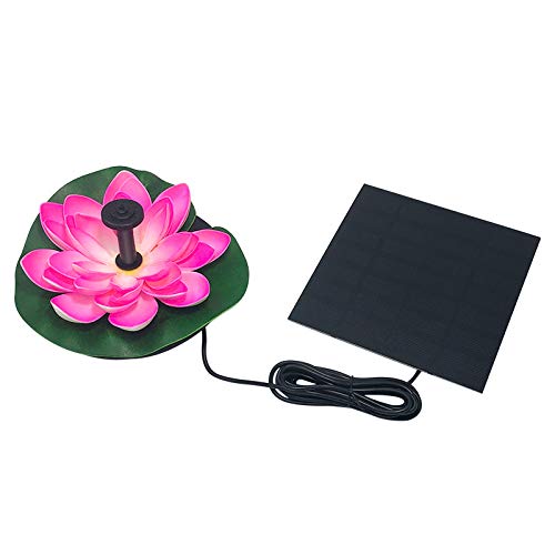 TopHGC Bomba de Cascada Solar Fuente de Loto Jardín de Flores Estanque Patio de Agua Rociador Lotus-Pink