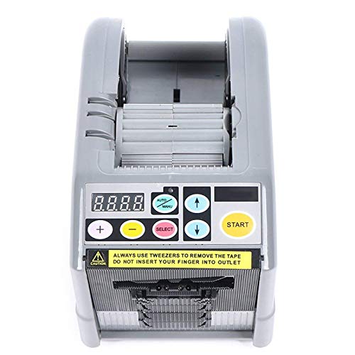 TOPQSC Dispensador automático de cinta, máquina de embalaje de cortador adhesivo eléctrico 2 rollos para ajuste de cinta de doble cara para oficina hogar