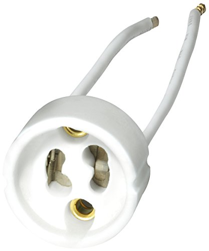 Transmedia LF2L - Portalámparas para bombillas LED y halógenas (10 unidades, 230 V, máx. 75 W, cable de conexión de 10 cm, GU10), color blanco
