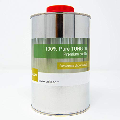 Uulki Aceite de tung 100% Puro | Cuidado de la madera para interiores y exteriores | Natural - Alimento Seguro - Impermeable (1 L)