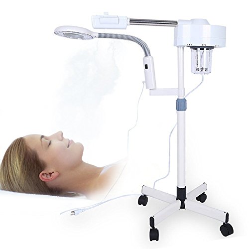 Vaporizador facial 2 en 1, LED 5X Lámpara de Aumento sauna facial Máquina de vapor, Humidificador multifuncional de spa Belleza Limpieza profunda para la hidratación y el cuidado de la piel