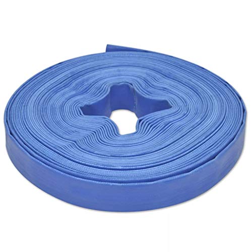 vidaXL Manguera Plana de Agua 25 m 25 mm Poliester PVC Azul Goma de Incendios