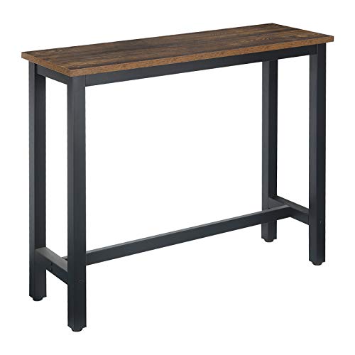 WOLTU Mesa de Bar Mesa de Bistro Mesa de Comedor con Estructura de Metal, MDF, 120x40x100cm (WxDxH) Negro + Madera Vintage BT17hov WOLTU Mesa de Bar Mesa de Bistro Mesa de Comedor con Estructura de Metal, MDF, 120x40x100cm (WxDxH) Negro + Madera Vintage BT17hov