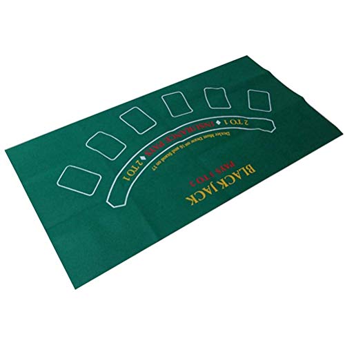 Woorea Mantel de Juego de Doble Cara de 90x120 cm, Dados de Tela no Tejida y Estera de Juego de Blackjack, Mantel de póquer