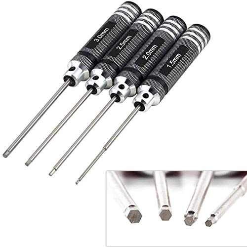 Xrten 4 Piezas de 1.5mm/2mm/2,5 mm/3.0mm Hexagonal Tornillo Conductor Juego de Herramientas de reparación de la Llave Allen para Coches RC Xrten 4 Piezas de 1.5mm/2mm/2,5 mm/3.0mm Hexagonal Tornillo Conductor Juego de Herramientas de reparación de la Llave Allen para Coches RC