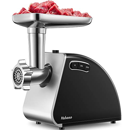 Yabano Picadora de Carne Eléctrica, 1300W Max, 3-IN-1 Salchicha y Máquina Picadora Carne con 2 Placas de Molienda, Embutidora de Salchichas, Función inversa, Motor de cobre Yabano Picadora de Carne Eléctrica, 1300W Max, 3-IN-1 Salchicha y Máquina Picadora Carne con 2 Placas de Molienda, Embutidora de Salchichas, Función inversa, Motor de cobre