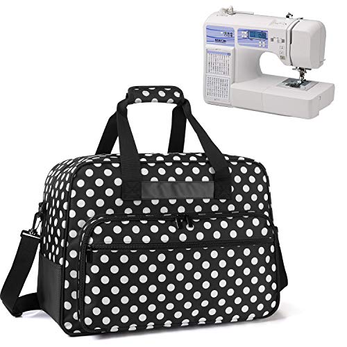 Yarwo Maletas de Transporte para Máquinas de Coser, Bolsa para Máquina de Coser Adecuado para la mayoría de Las máquinas de Coser universales, con Acolchado y Fondo Antideslizante, Puntos Negros Yarwo Maletas de Transporte para Máquinas de Coser, Bolsa para Máquina de Coser Adecuado para la mayoría de Las máquinas de Coser universales, con Acolchado y Fondo Antideslizante, Puntos Negros