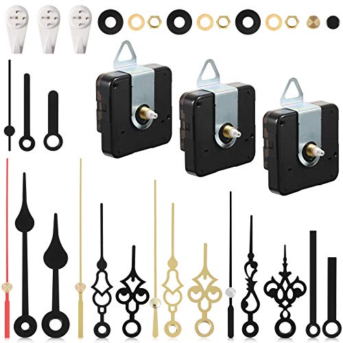 3 Mecanismos de Movimiento Silenciosos de Reloj de Cuarzo con 6 Juegos de Manos Cortas Kit de Motor de Reloj a Pilas Herramientas de Mejora de Hogar, Longitud de Eje de 0,5 Pulgadas (13 mm) 3 Mecanismos de Movimiento Silenciosos de Reloj de Cuarzo con 6 Juegos de Manos Cortas Kit de Motor de Reloj a Pilas Herramientas de Mejora de Hogar, Longitud de Eje de 0,5 Pulgadas (13 mm)