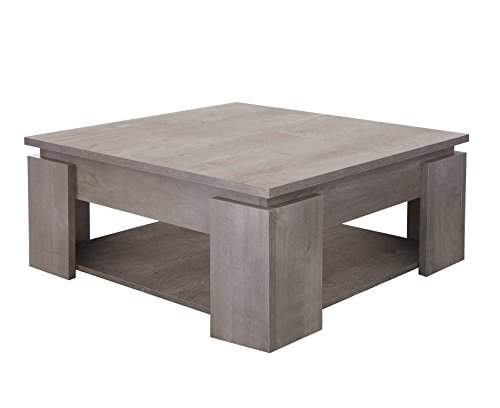 Abitti Mesa de Centro Cuadrada para salón o Comedor en Color Roble Champagne de Estilo Moderno y Actual, 36x80x80 cm Abitti Mesa de Centro Cuadrada para salón o Comedor en Color Roble Champagne de Estilo Moderno y Actual, 36x80x80 cm