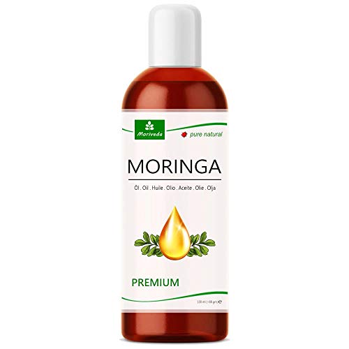 Aceite de Moringa Premium de MoriVeda, prensado en frío a partir de semillas de alta calidad. Calidad 100% Oleifera. Cuidado de la piel, Cuidado del cabello, Antienvejecimiento, Aceite comestible