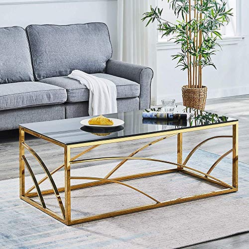 Acero circular salón de cristal mesa de centro mesa de centro de acero, redondo de 50 cm,Gold-Console table B