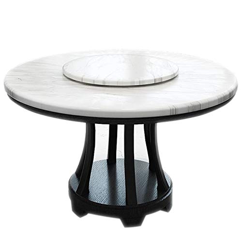 AIWOJIAJU Modern Round Dining Table Mesa De Mármol Base De Madera Maciza, Disponible En Tres Tamaños (120cm,White)