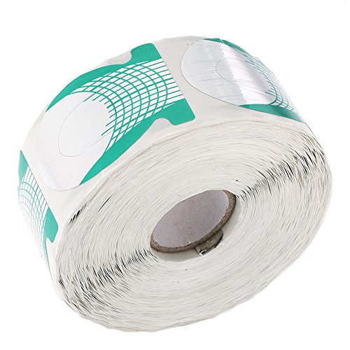 Anself 500 Pcs/Roll Moldes Guías Pegatinas Formas Para Uñas de Gel UV Extensiones (Cola de Pescado)
